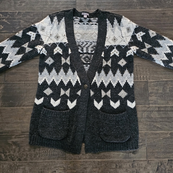 J. Jill Women's Front Fair Isle Chunky Cardigan sz small - Picture 1 of 8